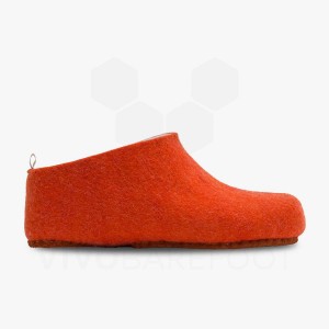 Vivobarefoot MIM Felt Women's Slippers Orange | SG099RX