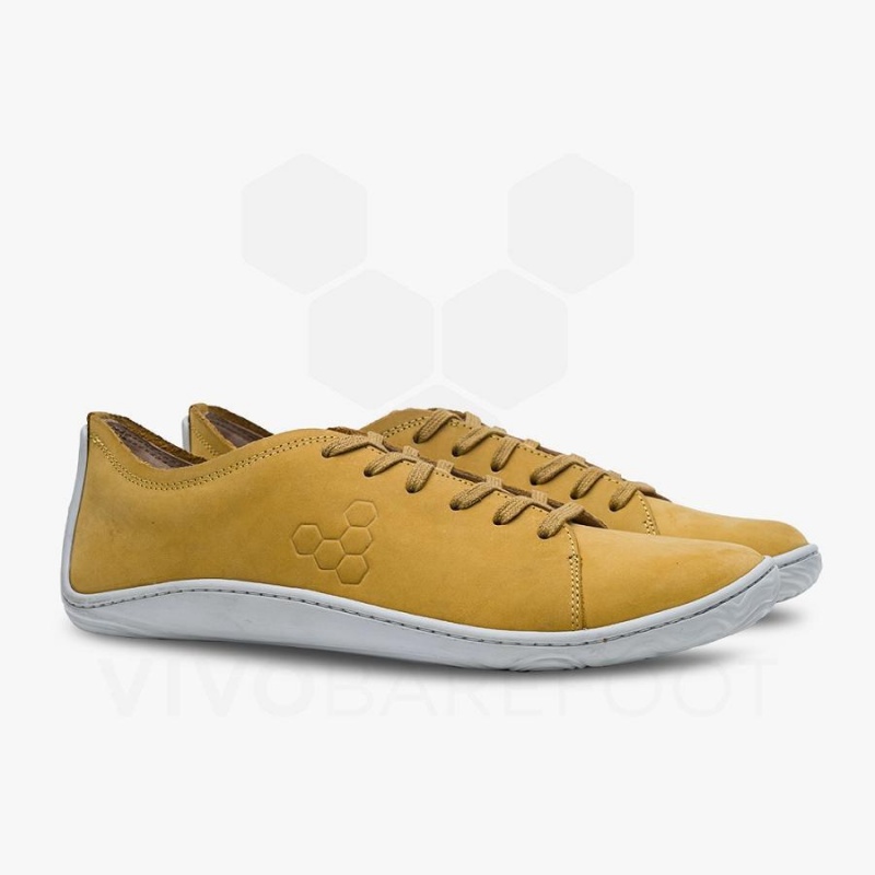 Vivobarefoot Addis Men's Lifestyle Shoes Mustard | SG311NN