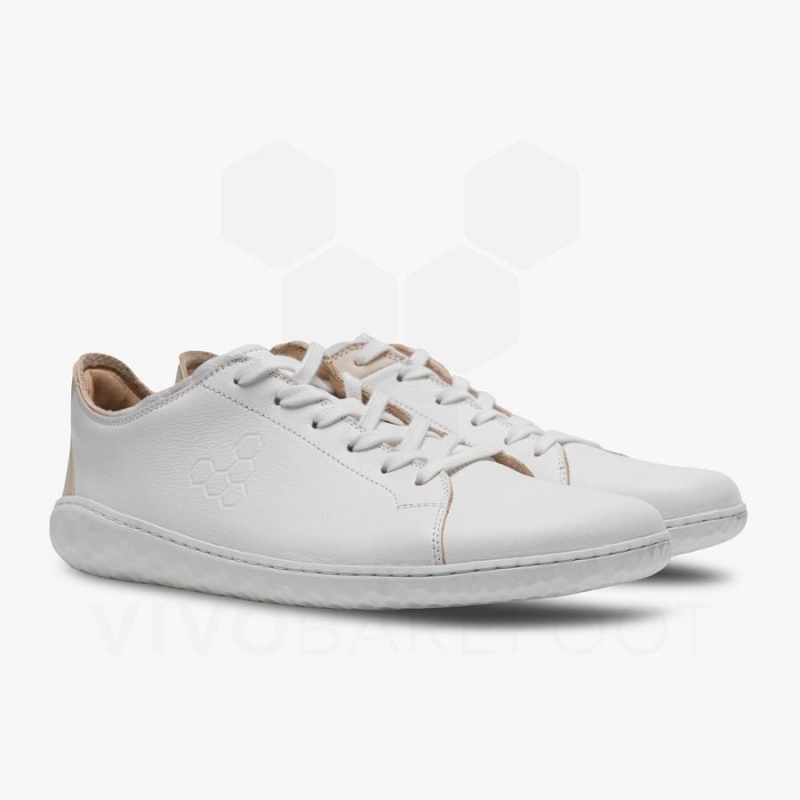 Vivobarefoot Geo Court III Women's Lifestyle Shoes White / Pink | SG146WH