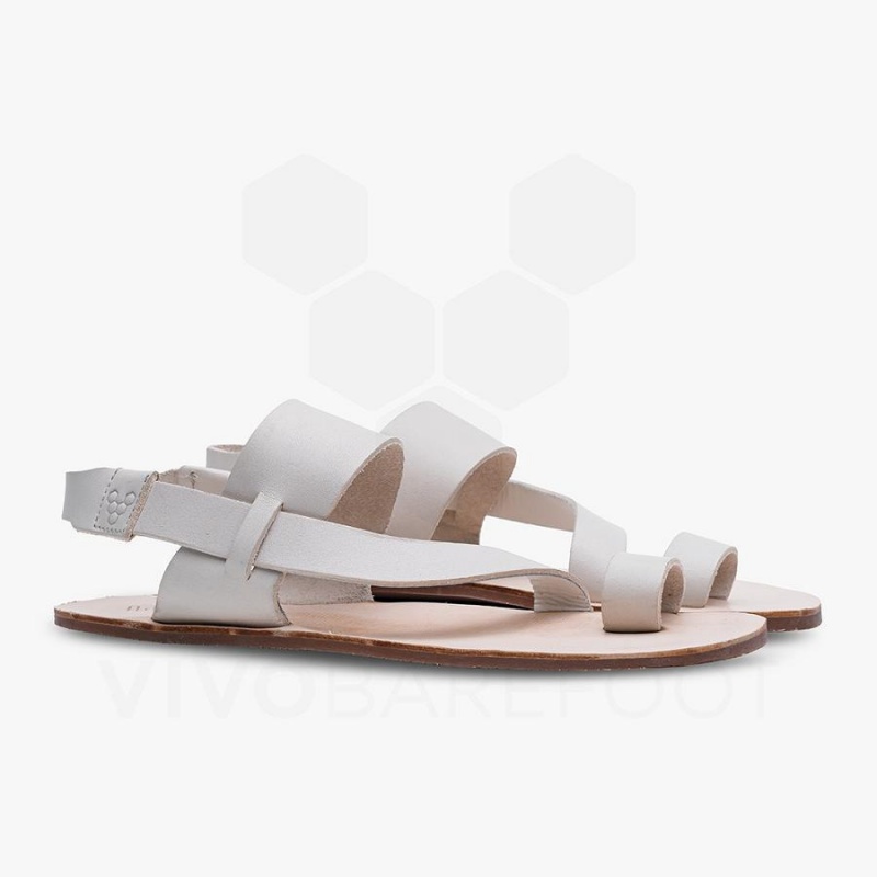 Vivobarefoot Opanka Sandal Women's Lifestyle Shoes White | SG133JE