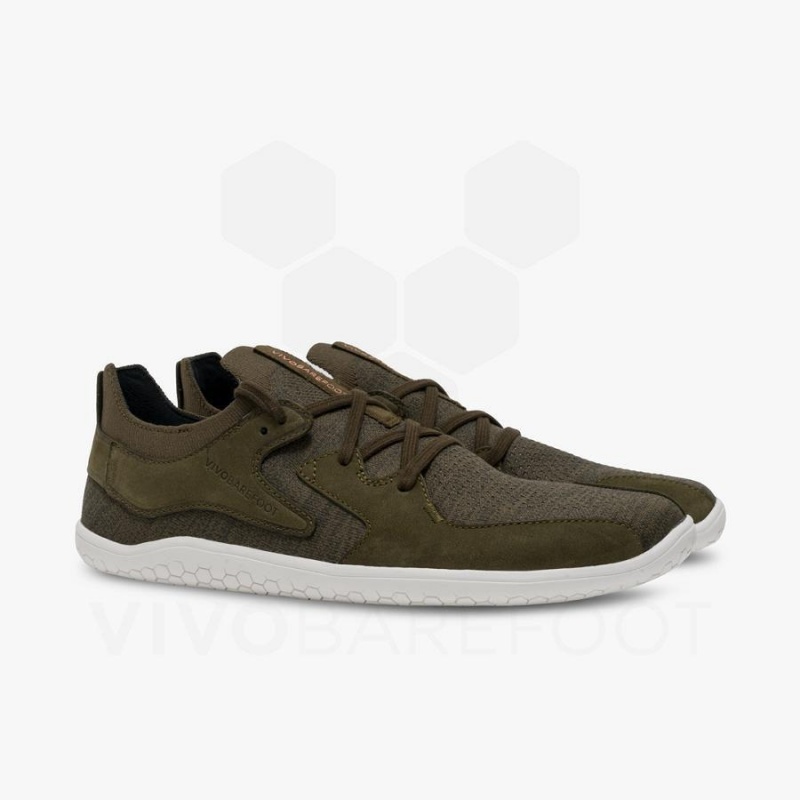 Vivobarefoot Primus Asana II Men's Lifestyle Shoes Olive | SG304UK