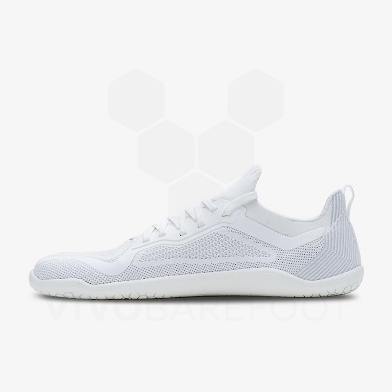 Vivobarefoot Primus Lite Knit Women's Road Running Shoes White | SG216EI