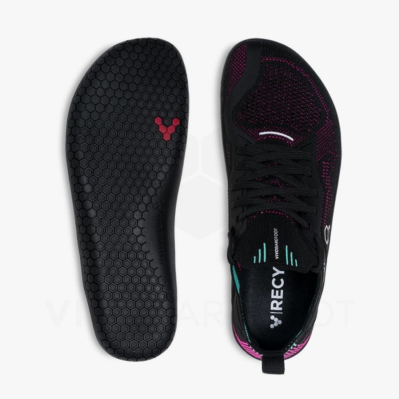 Vivobarefoot Primus Lite Knit Women's Road Running Shoes Obsidian / Pink | SG212IR