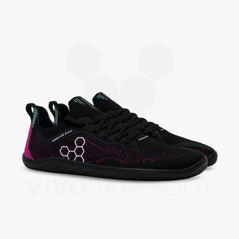 Vivobarefoot Primus Lite Knit Women's Road Running Shoes Obsidian / Pink | SG212IR