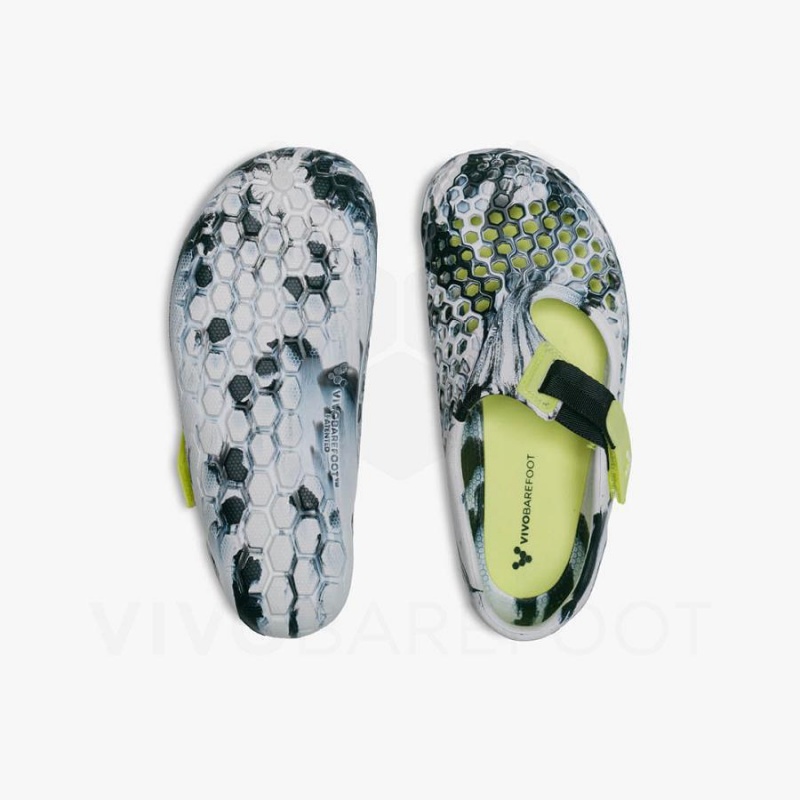 Vivobarefoot Ultra Bloom Kids' Sandals Obsidian / White | SG006GY